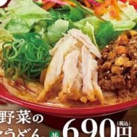 【本日発売】なか卯「8種野菜の担々うどん」「冷やし担々うどん」たっぷりの野菜がのった食べ応え抜群のサラダうどん！