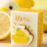 【本日発売】「ぴよりんかたぬきバウム（レモン）」カタヌキヤから レモン色バウムにメレンゲ仕立ての真っ白生地を重ねて