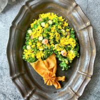 テーブルにミモザ満開♪