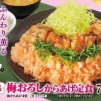 からやまとからあげ縁が提供する春限定「梅おろしからあげ定食」3月22日より期間限定で再登場