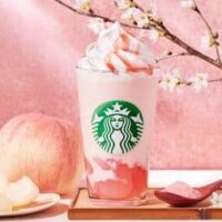 スターバックス新作「白桃と桜わらびもち フラペチーノ」2月15日発売！いちごと桜香るソースをトッピング