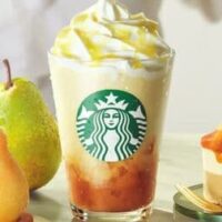 スターバックス新作「洋なし 生キャラメル フラペチーノ」スイーツ感にこだわった一杯！「洋なしとキャラメルの紅茶ケーキ」も登場