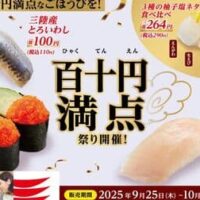 かっぱ寿司 百十円満点祭り「大切りとろびんちょう」「ししゃもっこ軍艦」「北海道産フグ塩炙り ポン酢ジュレのせ」など110円で!