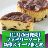 【11月25日発売】ファミリーマート 新商品スイーツまとめ「ラムレーズンバスクチーズケーキ」「Wクリームエクレア」など